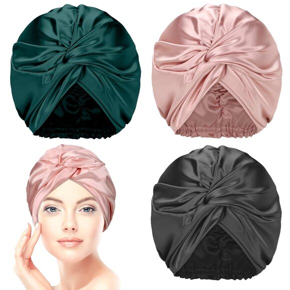 Silk Sleeping Bonnet Set - 3 Pack for Hair Protection & Care